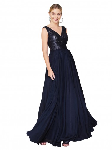 Best Sleeveless V-Back Long High Neck A-Line Semi Formal Evening Dress UK