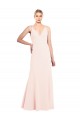 Best Sleeveless V-Back Long High Neck A-Line Stretch Crepe Evening Dress UK