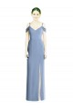Best Cold Shoulder Open Back Long Jewel A-Line Evening Dress UK