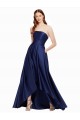 Best Sleeveless Low Back Long Strapless A-Line Satin Evening Dresses UK