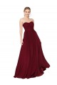 Best Sleeveless Long Strapless A-Line Burgundy Evening Dress UK