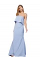 Best Sleeveless Low Back Long Strapless A-Line Stretch Crepe Evening Dress UK