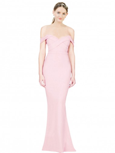 Best Sleeveless Low Back Long Strapless A-Line Stretch Crepe Evening Dresses UK