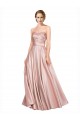 Best Sleeveless Low Back Long Strapless A-Line Stretch Satin Evening Gown UK