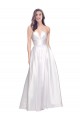 Best Sleeveless Low Back Long Strapless A-Line White Evening Dress UK