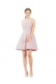 Best Sleeveless Knee Length Sweetheart A-Line Satin Evening Dress UK