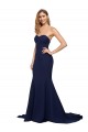 Best Sleeveless Low Back Sweep Train Sweetheart A-Line Evening Dress UK