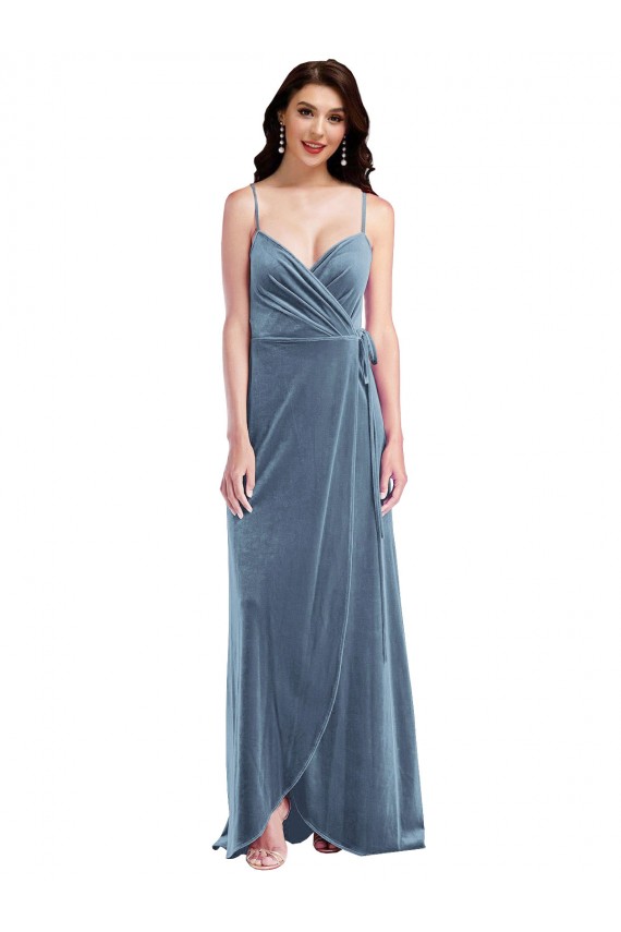 Best Sleeveless Low Back Long Sweetheart A-Line Stretch Velvet Maxi Evening Dress UK