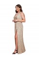 Best Sleeveless Long V-Neck A-Line Sexy Plus Size Evening Dress UK
