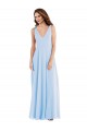 Best Sleeveless Long V-Neck A-Line Soft Chiffon Maxi Evening Dress UK