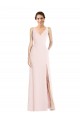 Best Sleeveless Low Back Long V-Neck A-Line Semi Formal Evening Dress UK