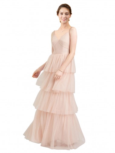 Best Sleeveless Long V-Neck A-Line Semi Formal Evening Dress UK