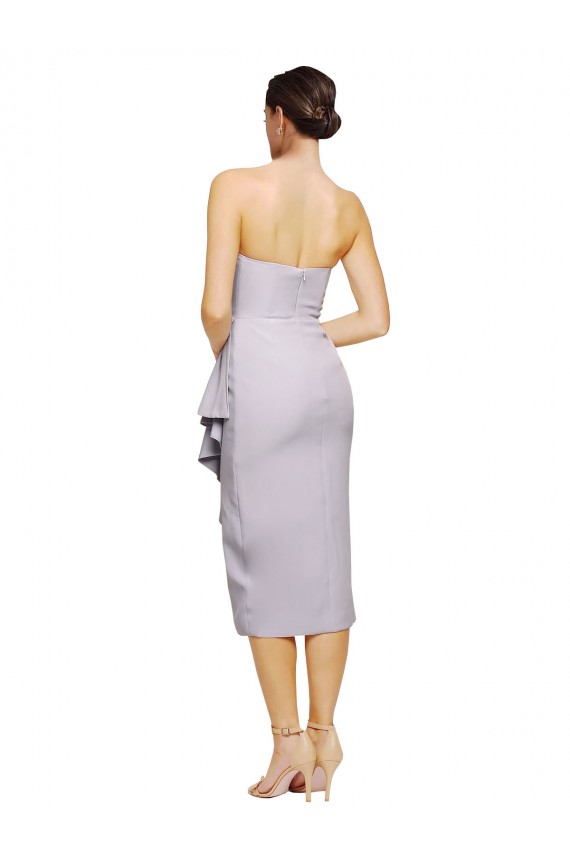 Best Sleeveless Low Back Cocktail Length Strapless Sheath Evening Dress UK