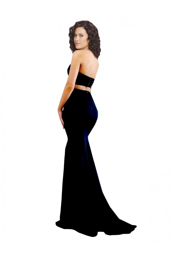 Best Sleeveless Low Back Long High Neck Mermaid Evening Dress UK