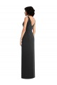 Best Sleeveless V-Back Long V-Neck Sheath Maxi Evening Dress UK