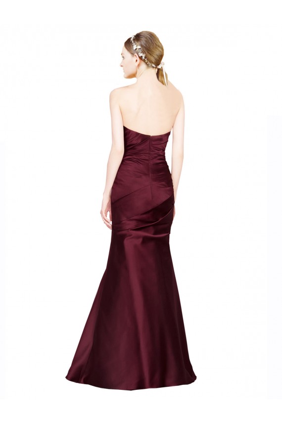 Best Sleeveless Low Back Long Sweetheart Mermaid Luxe Satin Evening Dress UK