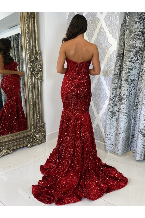 Best Sleeveless Court Train Sweetheart Sheath Evening Dress UK