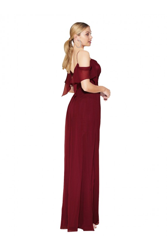 Best Cold Shoulder V-Back Long High Neck Trumpet Evening Dress UK