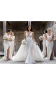 Best Sleeveless Low Back Long V-Neck A-Line Evening Dress UK