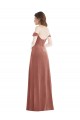 Best Sleeveless Long Off the Shoulder A-Line Cinnamon Rose Maxi Evening Dress UK