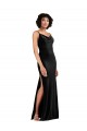 Best Sleeveless Low Back Long Cowl Neck Column Evening Dress UK