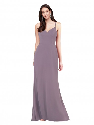 Best Sleeveless Open Back Long Sweetheart Column Soft Chiffon Evening Dress UK