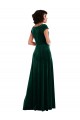 Best Cap Sleeves Long Cowl Neck A-Line Maxi Evening Dress UK