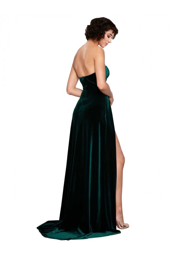 Best Sleeveless Low Back Sweep Train Sweetheart A-Line Semi Formal Evening Dress UK