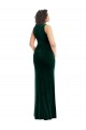 Best Sleeveless Long Square Neck Trumpet Stretch Velvet Maxi Evening Dress UK