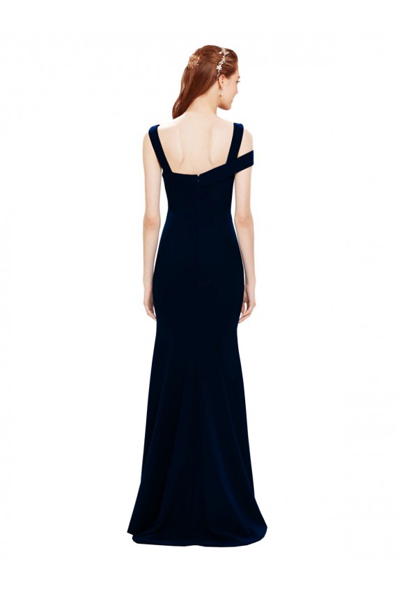 Best Sleeveless Long Off the Shoulder Mermaid Stretch Crepe Evening Dress UK