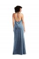 Best Sleeveless V-Back Long Cowl Neck Sheath Maxi Evening Gown UK