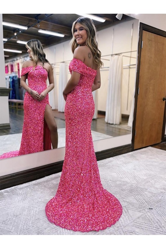 Best Sleeveless Sweep Train One Shoulder Sheath Sexy Evening Dress UK