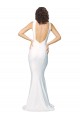 Best Sleeveless V-Back Long High Neck Sheath Stretch Crepe Evening Dress UK