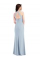 Best Sleeveless Open Back Long V-Neck A-Line Stretch Crepe Maxi Evening Dress UK