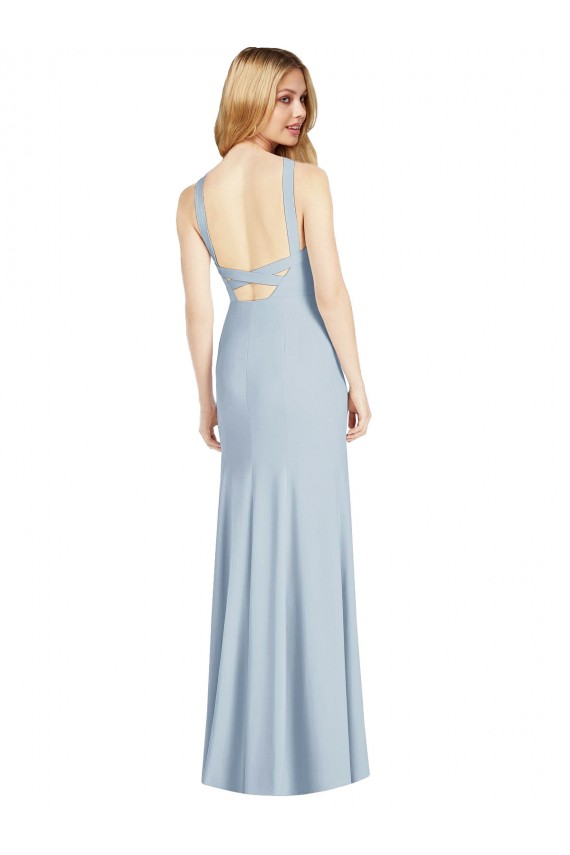 Best Sleeveless Open Back Long High Neck Trumpet Sexy Evening Dress UK