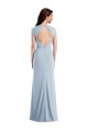 Best Cap Sleeves Open Back Long Trumpet Maxi Evening Dress UK