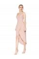 Best Sleeveless V-Back Knee Length High Neck Mermaid Crepe Evening Dress UK