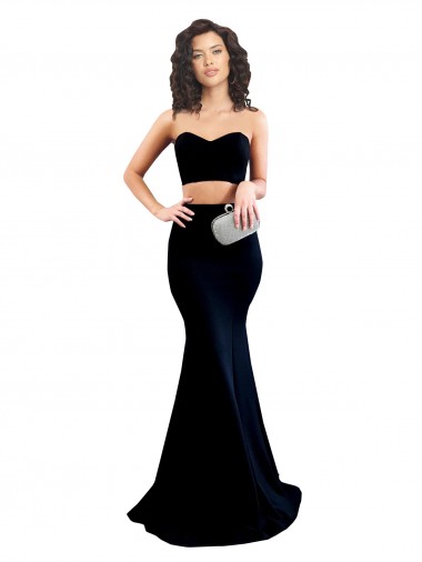 Best Sleeveless Low Back Long High Neck Mermaid Evening Dress UK