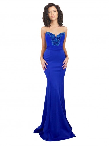 Best Sleeveless Low Back Long High Neck Mermaid Stretch Crepe Sexy Evening Dress UK