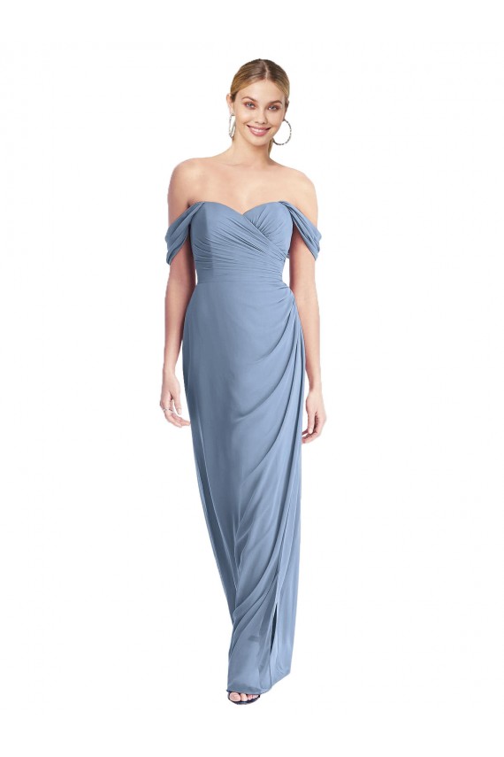 Best Sleeveless Low Back Long Off the Shoulder Mermaid Maxi Evening Dress UK