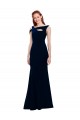 Best Sleeveless Long Off the Shoulder Mermaid Stretch Crepe Evening Dress UK