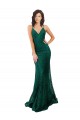 Best Sleeveless Open Back Long V-Neck Mermaid Semi Formal Evening Dress UK