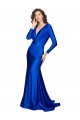 Best Long Sleeves V-Back Long V-Neck Mermaid Sexy Evening Dress UK