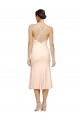 Best Sleeveless Open Back Midi Length V-Neck Sheath Evening Dress UK
