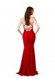 Best Sleeveless Open Back Long V-Neck Mermaid Lace Evening Dress UK