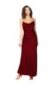 Best Sleeveless Low Back Long Cowl Neck Sheath Silky Satin Evening Dress UK