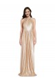 Best Sleeveless Long High Neck Sheath Sequin Evening Dress UK