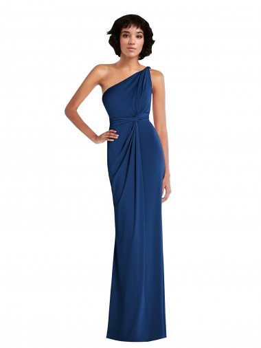 Best Sleeveless Long One Shoulder Sheath Spandex Maxi Evening Dress UK