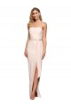 Best Sleeveless Low Back Long Strapless Sheath Nude Evening Dress UK