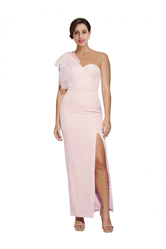Best Sleeveless Low Back Long Sweetheart Sheath Pink Evening Dresses UK